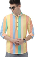 Men's Color Block Spread Collar Casual Shirt