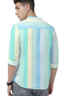 Men's Color Block Spread Collar Casual Shirt