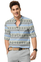 Men's Printed Spread Collar Casual Shirt Multicolor