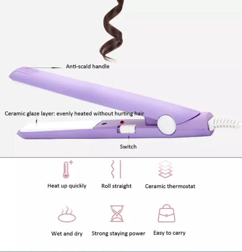 2-in-1 Mini Hair Straightener and Curler