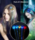 LED Flashing Light  Butterfly Hair Clip (Pack of 2 )